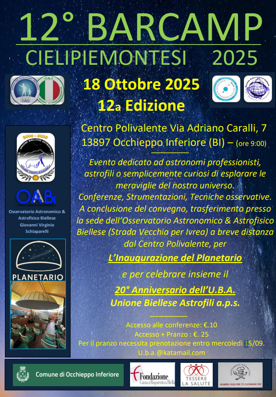 Cieli Piemontesi, 18 ottobre 2025